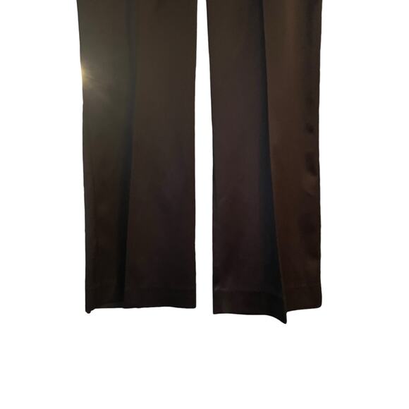 JS Collections Black Pants Trousers Satin Flat Front Slash Pocket Size 12 Shiny - Picture 7 of 10